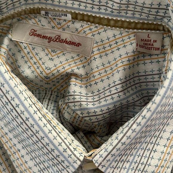 Men's Tommy Bahama Cotton Button Down Long Sleeve Shirt Size Large - Picture 6 of 10